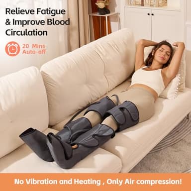 SHINE WELL Leg Compression Massager, Air Compression Massager for Circulation and Pain Relief, 3 Modes 3 Intensities 2 Extenders and Adjustable Wraps, Gift for Family or Friend - Image 2