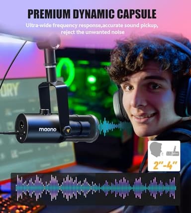 MAONO Dynamic Microphone, USB/XLR Podcast PC Microphone with Software, EQ,Tap-to-Mute, Headphone Jack, Gain Knob & Volume Control, Studio Mic for Broadcast, Recording, Streaming & Gaming (PD400X) - Image 8