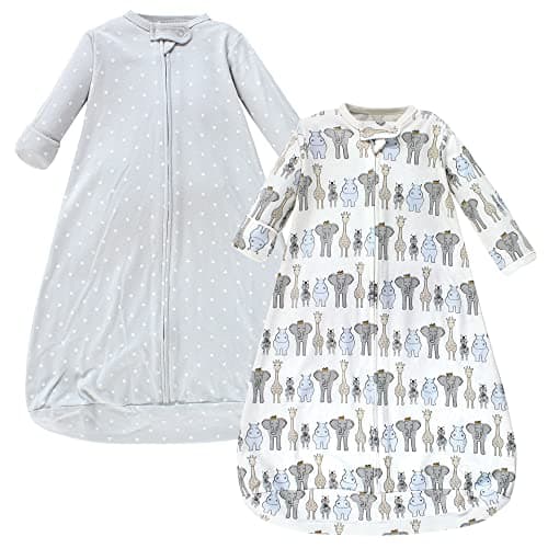 Hudson Baby Unisex Baby Cotton Long-Sleeve Wearable Sleeping Bag, Sack, Blanket, Royal Safari, 0-3 Months - Image 1