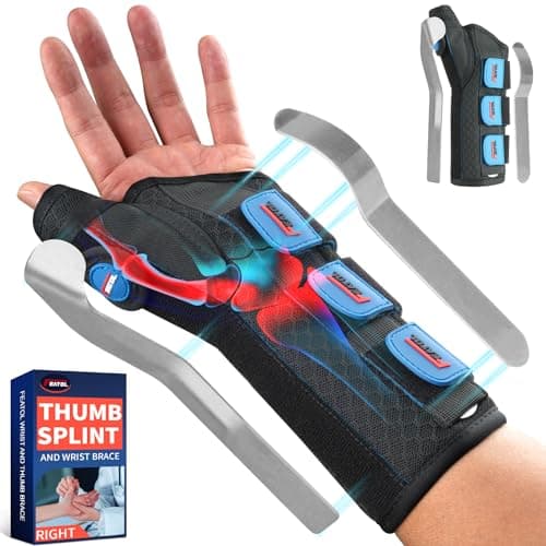 FEATOL Carpal Tunnel Wrist Brace Night Support, Thumb Spica Splint Left Hand for De Quervains Tenosynovitis, Tendonitis, Wrist Brace With Thumb Support-Small/Medium-Women & Men, Black - Image 1