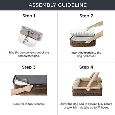 Bedsure Orthopedic Dog Bed for Extra Large Dogs - XL Washable Dog Sofa Beds Large, Supportive Foam Pet Couch Bed with Removable Washable Cover, Waterproof Lining and Nonskid Bottom, Brown - Image 8