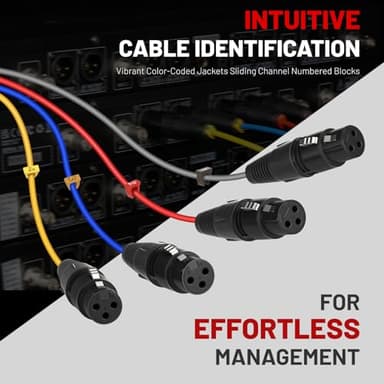 Phenyx Pro 4-Channel XLR Cable, 10 Ft Snake Cable, Balanced Microphone Cord, XLR Splitter, Color-Coded, 4-in-1 Design, 3-PIN Male to Female Patch Wire, w/OFC Copper (PCBL-4IN1-10) - Image 3