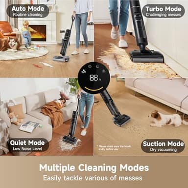 DREAME H12 Pro FlexReach Wet Dry Vacuum Cleaner, 0 Tangle Cordless Vacuum Mop All-in-One for Hard Floors, 180° Lie-Flat Floor Cleaner Machine with 194°F Hot Self-Cleaning, 50Mins Runtime - Image 7