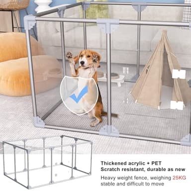 Swifthorse Acrylic Dog Playpen Indoor Puppy Pen 10 Panels for Puppies Dog Play Pens for Dogs Indoor - Image 4