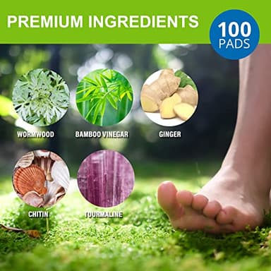 AOSORW Natural Herbal Foot Pads - 100 Pack Ginger Oil & Bamboo Charcoal Premium Foot Care Patches - Relieves Stress and Fatigue - Improves Sleep and Supports Body Cleansing - Image 3