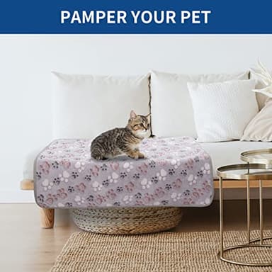 BVAGSS 6 Pack Small Dog Blanket, Super Soft Warm Pet Cover Blankets, Paw Print Puppy Fleece Flannel Blanket for Small Medium Dogs and Cats MW003 - Image 3