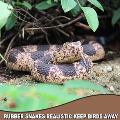 Upitry Rubber Snakes Fake Snake Rattlesnake - Realistic Keep Birds Away - Prank Life Size Toy That Look Real - Garden Plastic Scare Birds - Christmas Toys - Image 4