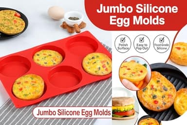 Muffin Top Pan 4 Inch Round Muffin Pan Silicone Egg Molds for Breakfast Sandwiches (4, 4 inch) - Image 5