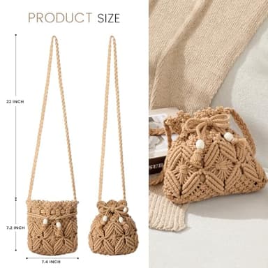 Avisky Summer Purse - Woven Crossbody Bags Boho Crossbody Purses for Women Crochet Handbags Shoulder Bag Handbags 2025 - Image 3