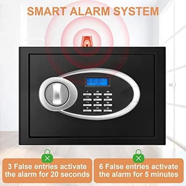 0.8 Cubic Small Safe Box Fireproof Waterproof, Digital Home Security Box with Programmable Keypad and Spare Keys, Document Safe for Money Firearms Medicine Valuables - Image 6