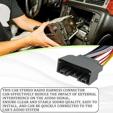 QKYS 3PCS Car Radio Stereo Wiring Harness Kit, Radio Wiring Harness Adapter Connector, Car Audio DVD Modified Power Speaker Cable with Antenna Adapter Connector (Multicolored) - Image 3