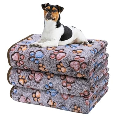 Dono 1 Pack 3 Dog Blankets for Small Dogs, Soft Fluffy Paw Print Pattern Fleece Pet Blanket Warm Sleep Mat, Puppy Kitten Blanket Doggy Mat for Dog Cat Kitten Doggy (40 * 30") - Image 1