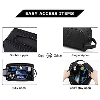 BAGSMART Toiletry Bag for Men, Travel Toiletry Organizer Dopp Kit Water-resistant Shaving Bag for Toiletries Accessories, Door Room Essentials, Black-medium - Image 3