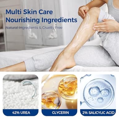 OUKEYA Urea Cream 42 Percent with 2% Salicylic Acid Tube 3 Oz, Urea Foot & Hand Cream for Dry Cracked, 40 per Urea Lotion for Feet Maximum Strength - Image 3