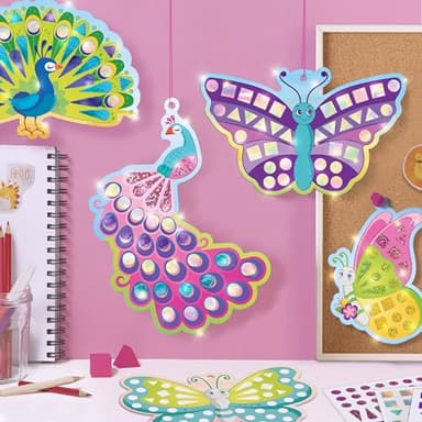 Imagimake Mirror Mosaic Butterfly & Peacock Kids Art Set | DIY Craft Kit | Foil Stickers for Kids | Mosaic Kit | Travel Toys | Birthday Gift for Girls and Boys Ages 3,4,5,6,7,8 - Image 5
