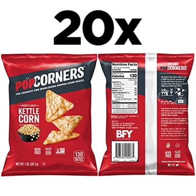 PopCorners Popped Corn Snacks, Kettle Corn, 1 Ounce (Pack of 20) (Packaging May Vary) - Image 2