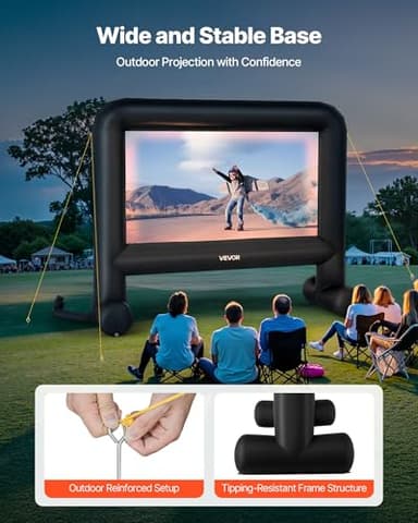 VEVOR 16FT Inflatable Movie Screen Outdoor, Inflatable Projector Screen with Portable Storage Bag, 16:9 Easy Set Up Movie Projection for Outdoor Backyard, Home Theater, Theme Party - Image 5