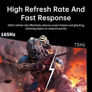 KTC 24 Inch Curved Gaming Monitor, 165Hz FHD 1080P Frameless Computer Monitor, Freesync/G-Sync Support, 99% sRGB, 3000:1 Contrast, HDMI, DisplayPort, Wall Mountable/Tilt Adjustable, H24S17 - Image 2