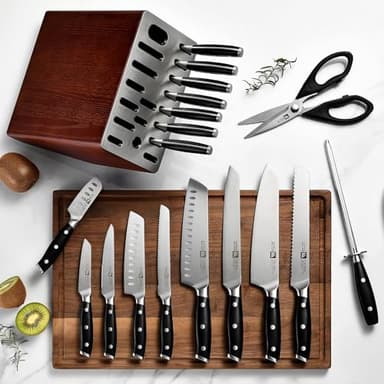 Klaus Meyer Stahl 19 Piece High Carbon Exclusive German Steel Knife Block Set (Black) - Image 5