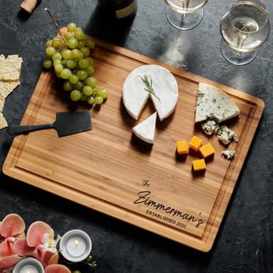 Personalized Cutting Board, Custom Bamboo Engraved Charcuterie Boards - Best Present for Wedding, Bridal Shower, Engagement, Anniversary, Housewarming, Gift Idea for Couples Bride, Parent, Family - Image 7