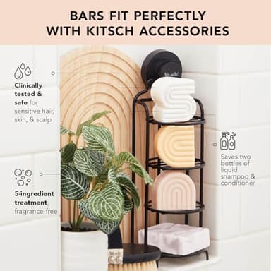 Kitsch 2-in-1 Shampoo Bar and Body Wash - Ultra Sensitive, Vegan & Natural, 5-Ingredient Formula Bar Soap for Hair & Body - Scent-Free, Paraben-Free - For Sensitive Scalp & Skin - 3.2 oz - Image 2