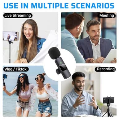 Dual Wireless Lavalier Microphone for iPhone, iPad - Perfect for Video Conferencing, Recording, and Live Streaming - Image 7