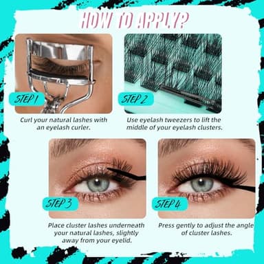 Lash Clusters Kit,144Pcs Eyelash Extension Kit Midnight with Lash Bond and Seal,Lashes Extensions Kit Lash Applicator Tool for Eyelashes Cluster Kit by AMZGlRL(D-Mix8-16mm Kit) - Image 6