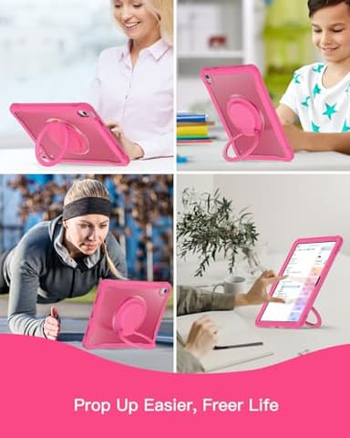 BRAECN for iPad (A16) 11th/10th Generation Case 11 inch 2025/10.9'' 2022 Handle Protective Cover 360 Rotating Ring Stand, Shockproof Dropproof Case for Kids Kickstand & Pencil Holder & Shoulder Strap - Image 5