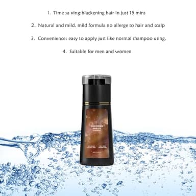 THUIOP Hair Dye Shampoo, Brown Dye Shampoo, Hair Care Instant Dye, Natural Hair Color for Gray and White Coverage, Suitable for Women & Men (Dark brown) - Image 5