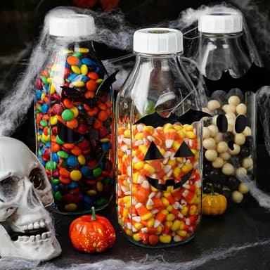 Liter Glass Milk Bottles w Scale, 100% Airtight Heavy Duty Screw Lid - 4 Pack 32 Oz Drinking Jars w Lids - Glass Bottles for Milk, Honey, Jam - Dishwasher Safe(Extra 2 Lids and 1 Pour Spout) - Image 5