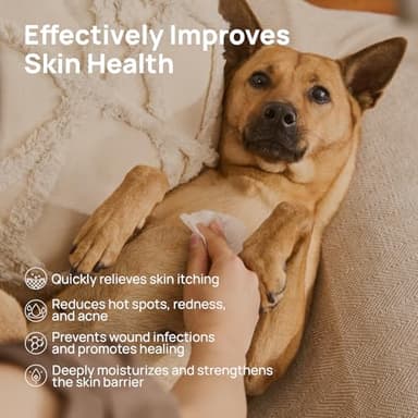 HICC PET Itch Relief Wipes for Dogs & Cats, Rapidly Relieves Itching, Soothes Hot Spots and Skin Irritations, Hypoallergenic Hot Spot Treatment Cleaning Wipes, Alleviate Dry Itchy Skin - 100 Count - Image 2