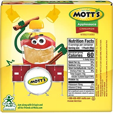 Mott's Cinnamon Applesauce, 3.2 Oz Clear Pouches, 24 Count (6 Packs Of 4), No Artificial Flavors, Good Source Of Vitamin C, Nutritious Option For The Whole Family - Image 13