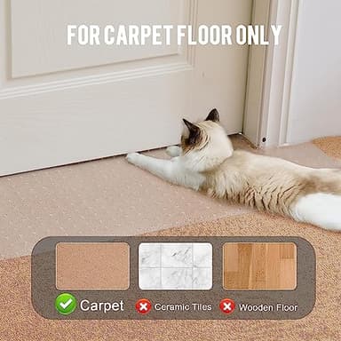 Uross Carpet Protector for Pets - Cat Scratch Guard Mat, Anti Scratch Under Door Guard, Easy to Cut Plastic, 3.6FT - Image 5