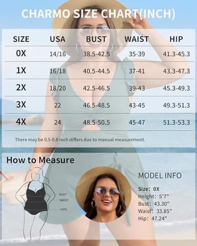 Charmo Women Plus Size Swimdress One Piece Swimsuit Tummy Control Twist Front Bathing Suit Ruched Skirted Swimwear Green 4X - Image 6