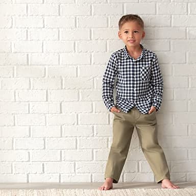 Gerber Baby and Toddler Boys Long Sleeve Button Up Plaid Shirt, Blue Plaid, 5T - Image 8