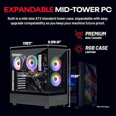 Skytech Gaming Azure 3 Desktop PC, Ryzen 7 7700 3.8 GHz (5.3GHz), NVIDIA RTX 5060, 1TB NVMe SSD, 32GB DDR5 RAM 5200 RGB, 650W Gold PSU, Wi-Fi, Win 11 - Image 6