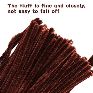 100 Pieces Brown Pipe Cleaners Chenille Stem, Pipe Cleaners Set for DIY Arts Crafts Decorations (Brown) - Image 5