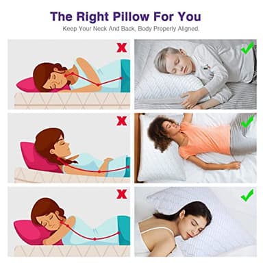WISHSMILE Cooling Pillows Queen Size Set of 2, Memory Foam Pillows with Zipper, Adjustable Firmness for Sleeping Cool Cold Pillow to Hot, Side, Back and Stomach Sleepers, 2 Pack, 20x30 - Image 6