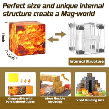 Dinosaur Toys Magnetic Blocks-Build Mine Magnet World Volcano Edition Kids Toy for 3+ Year Old Boys and Girls Building Blocks Toddler Toys Games Through Jurassic Learning Sensory Toy Gifts - Image 5