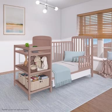 Dream On Me Anna 4 in 1 Full Size Crib and Changing Table Combo in Brown Sugar, Greenguard & JPMA Certified, Converts from Baby Crib to Toddler Bed and Day Bed - Image 11