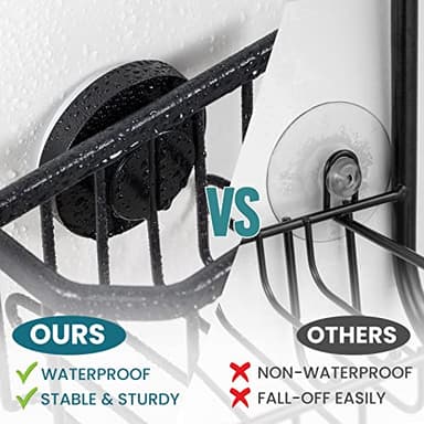 TAILI Sponge Holder with Strong Suction Cup, Dish Sponge Caddy Inside Sink Removable, Rustproof Aluminum for Sponges, Brushes, Stoppers and Scrapers - Black - Image 5