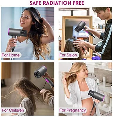 slopehill Professional Ionic Hair Dryer, Powerful 1800W Fast Drying Low Noise Blow Dryer with 2 Concentrator Nozzle 1 Diffuser Attachments for Home Salon Travel - Image 7