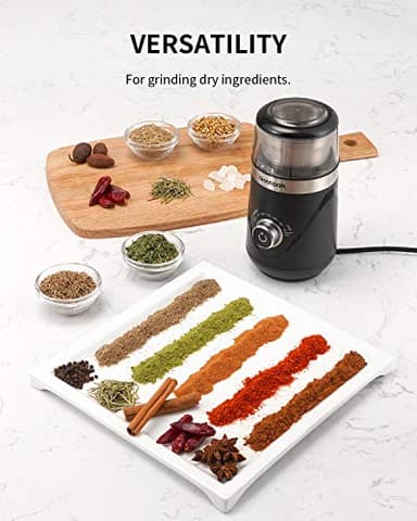 SHARDOR Upgraded Adjustable Coffee Grinder Electric, Herb/Spice, Espresso with 1 Removable Stainless Steel Bowl, Black - Image 6