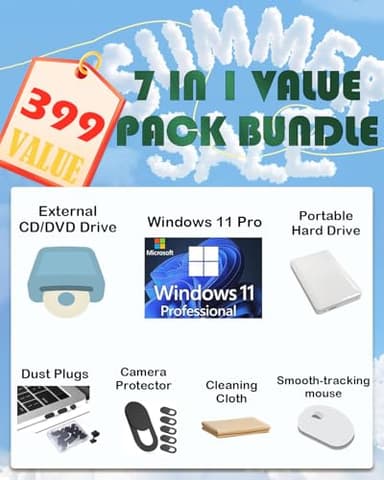 HP All-in-One Computer - 21.5'' FHD Anti-Glare Display, Home Desktop PC, Win 11 Pro, Wired KB & Mouse, Wi-Fi 6, Bluetooth, Intel Celeron J4025, HD Webcam (16GB RAM | 1TB SSD) - Image 2