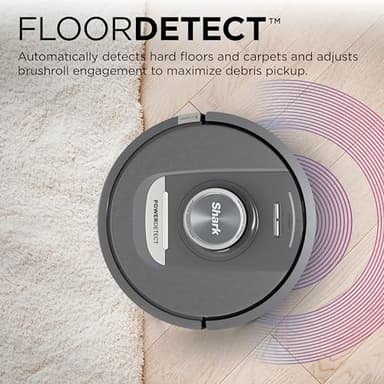 Shark PowerDetect Self-Empty Robot Vacuum with NeverStuck Technology, Auto Deep-Clean Carpets & Hardfloors, XL 60 Day Capacity HEPA Bagless Base Neutralizes Odors, for Pet Hair, Black (AV2820AE) - Image 5