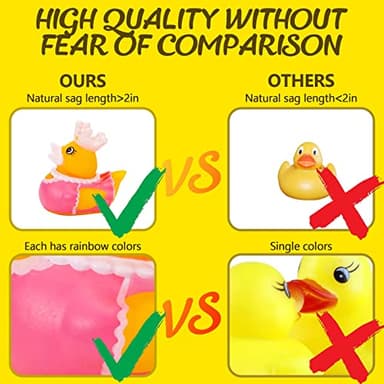 100 Pack Rubber Ducks in Bulk, Assorted Duckies for Jeeps Ducking, Rubber Duckies for Baby Bath Toys, Kids Bath Pool Toys Birthday Gifts Party Favors - Image 5