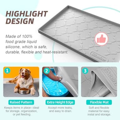 SIKADEER 34" x 22" Under Sink Mat Waterproof, Silicone Mat Kitchen Drawer Shelf and Cabinet Liner, Sink Protector for Kitchen Organizers and Storage, Boot Tray Pet Food Mats - Image 4