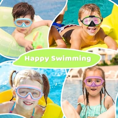 Vvinca 2 Pcs Kids-Swim-Goggles with Nose Cover, Swimming Diving Mask Wide View Anti Fog UV Anti Shattered Lens for Kids 3-5 - Image 9