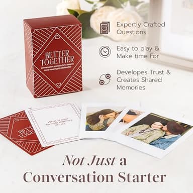 BETTER TOGETHER Honest Conversation Starter Game - 100 Romantic & Deep Questions for Couples - Relationship Card Game for Date Night & Valentines Day (17+) - Image 4