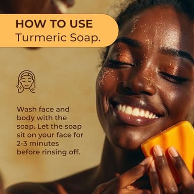 Glo Melanin Organic Turmeric Soap for Dark Spots, Soap for Face, All Natural Face Wash - Image 6